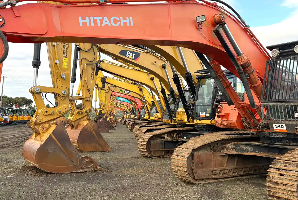 Equipment in an auction yard